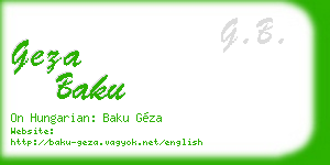 geza baku business card